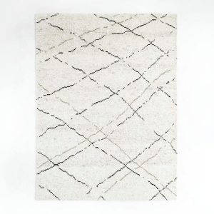 Larache Wool Moroccan Ivory Area Rug 6'x9'