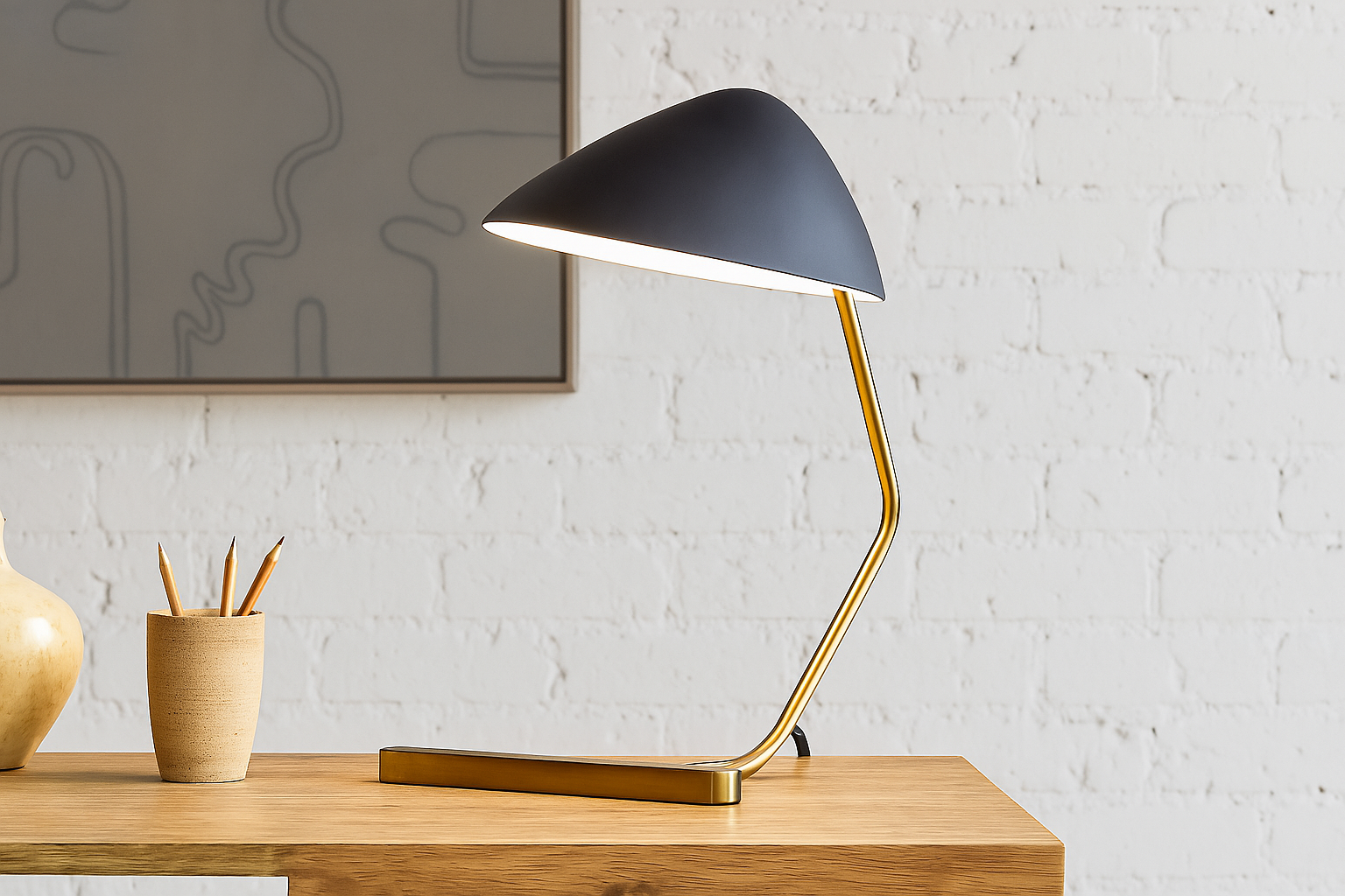 Curvilinear Mid-Century Table Lamp (20")